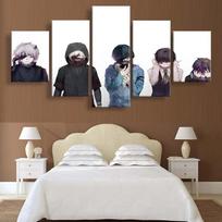 No Framed 5 Panel Tokyo Ghoul Anime Cuadros Wall Art Canvas HD Posters Pictures HD Paintings Home Decor Living Room Decoration 20x35cm*2  20x45cm*2  20x55cm*1