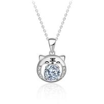 925 sterlingų sidabro Zodiako metų tigro karoliai moterims Design Sense Mossan raktikaulio pakabukas Ins white