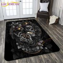 3D Naujas Liepsnojantis Rožės Grindų Kilimėlis Plotas Kilimėliai Rožės ir Kaukolės Rašto Kilimėlis ir Kilimai Miegamajam Namų Svetainei Valentino Dienos Dovana 40cm x 60cm gray