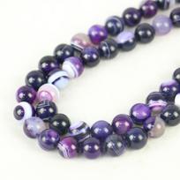 10mm Round Purple Stripe Agates Onyx Loose Beads Women Girls for Jewelry Making Design DIY Parts Accessories Natural Stone 10mm gray