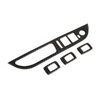 Anglies pluošto automobilio lango jungiklio mygtukas, pakeliamas valdymo skydelio rėmo dangtelio lipduko apdaila, skirta BMW 5 serijos E60 E61 2004 2005 2006 m. A black