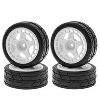 Nuotolinio valdymo bekelės automobilio padangos 67*45*27mm 4vnt. Pakeitimas TAMIYA TT02 XV01 HSP 94123 HPI balta
