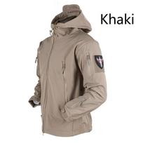 Vyriška ir moteriška striukė Neperšlampama „Softshell“ striukė „Army Hoody“ striukė S chaki