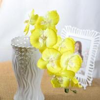 1 vnt dirbtinės orchidėjų šilko Phalaenopsis netikrų gėlių vestuvių namų sodo dekoras geltona