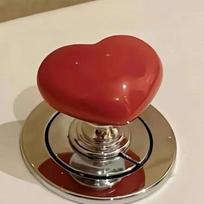 Širdies formos tualeto presas Love Tualeto spaudimo mygtukas Vonios kambario vandens bako mygtukai Stumdomi jungikliai Vonios kambario dekoras Nagų apsauga raudona