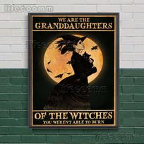 Witch Magic Spell Art Prints Palms Fortune Telling And Witchcraft Black Cat Wall Art Canvas Painting Witch Poster And Prints (with frame) 15*20cm(with frame)