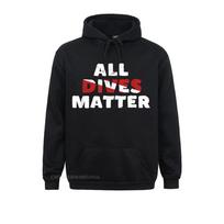 Scuba Diving Hoodie All Dives Matter Funny Diver Flag Shirt Long Sleeve Hoodies Student Sweatshirts Customized Clothes Newest 2XL black