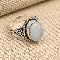 Beauteous Rainbow Moonstone Gemstone Handmade 925 Solid Sterling Silver Jewelry Ring For Her 4 balta