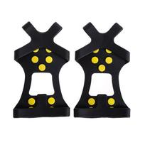 10-STUD Anti Slip Snow Batai vidpadžiai smaigaliai ant batų Crampon Griebtuvai Uolų Žvejyba ICE Alpinizmas kalnuose 2XL black