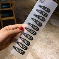 10 vnt./rinkinys Matinis juodas Bobby Pins Moteriškas makiažas Plaukų segtukas Barretttes Lydinio plaukų segtukas Didelis vandens lašas geometrinis neslystantis formavimo įrankis 4.6cm gray