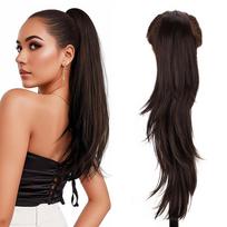 MISS WIG Synthetic 22inch Multi-Layered Long Straight Curly Ponytail Wig Clip In Ponytail Extension For Women Cosplay 55cm