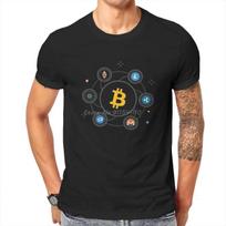 Bitcoin Cryptocurrency Art Love Support Marškinėliai Nauji Atvykimo Grafiniai Unisex Vintage Summer Unisex trumpomis rankovėmis medvilniniai Harajuku marškinėliai Unisex L black