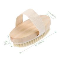 Dry Skin Body Brush Soft Natural Bristle Shower Brushes Wooden Bath Shower Bristle Brush SPA Body Brushes Without Handle beige