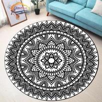 Geometriniai simboliai Gyvybės gėlė Apvalus kilimas Mandala Spaudinys Jogos kilimėlis Pagalvėlė Svetainė Miegamasis Darbo kilimas Grindų Kėdė 60cmx60cm