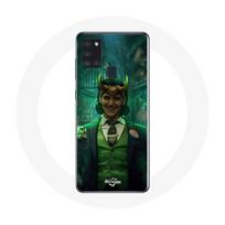 Maniacase dėklas Samsung Galaxy A21S Loki Thor Ragnarok su ausinėmis Plakatas Personažas Serialas 1 sezonas juoda
