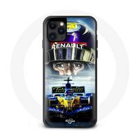 Coque iphone 13 mini Formula 1 bleu jaune fernando alonso