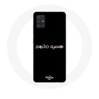 Coque Samsung Galaxy A51 Squid Game logo Fond Noir juoda