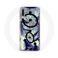 Coque pour Samsung Galaxy A70 Attrape Rêve violet gris et Noir