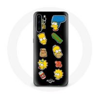 Coque pour Huawei P30 Pro Les Simpson autocollants fond noir