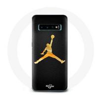 Coque pour Samsung Galaxy s10 edge Air michael jordan logo jaune