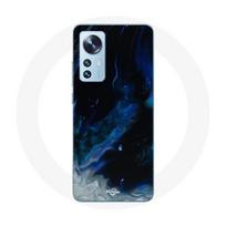 Coque pour Xiaomi Mi 12 / 12X Nuages de fumée multicolore de bleu gris et noir sur fond noir