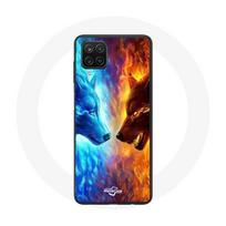 Coque pour Samsung Galaxy A22 4G Loup de Glace et de feu