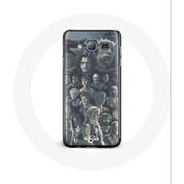 Coque pour Samsung Galaxy J7 Game of Thrones Saison 8 Le Trône de Fer Affiche Personnages Fond Gris