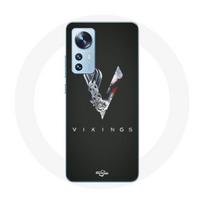 Dėklas Xiaomi Mi 12 / 12X Vikingų Serija 6 Sezono logotipas V Kardas Pilkas Juodas Fonas