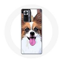 Coque pour Xiaomi Redmi Note 10 Pro Épagneul nain continental papillon Chiot Blanc et marron