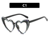 Ladies glasses studded flat mirror anti-blue glasses fashion love glasses frame ladies personalized glasses frame