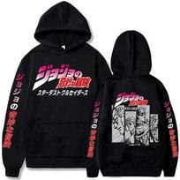Jojo's Bizarre Adventure Karštas Anime Džemperis Japonija Laisvas Ilgomis Rankovėmis Džemperiai Sportinė Apranga Cosplay Džemperiai Puloveris Unisex Viršūnės Žiema 4XL juoda