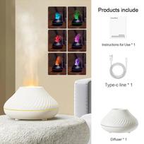 Volcanic Aroma Diffuser Essential Oil Lamp 130ml USB Portable Air Humidifier with 7 Color Flame Night Light Christmas Gift balta