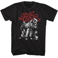 Street Fighter Bw Character Group Black Unisex T-Shirt M gray