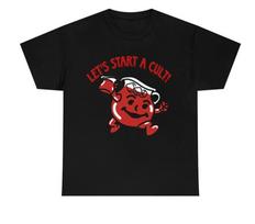 Let'S Start A Cult Kool Aid Man Heavy Black Funny Idea Unisex T-Shirt S