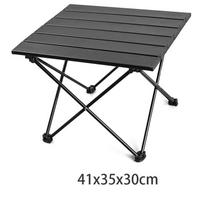 WTEMPO Lauko kelionių stovyklavimo nešiojamas sulankstomas stalas juodas aliuminio lydinio kempingas kepsninės stalas mažas laikinas kioskas 41*35*30cm juoda