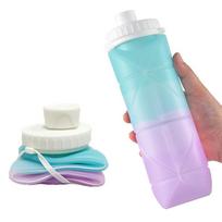 New Gradient Sports Kettle Food-grade Silicone Folding Cup Mini Portable Pocket Lid PP600ml 600ml white
