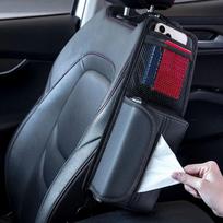 Universalus automobilio sėdynės laikiklis Auto sėdynės šoninis pakabinamas krepšys Daugiakišeninis popierinis laikiklis tinklelis kišeninis automobilio salono priedas juoda