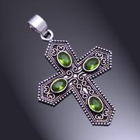 Natural Peridot Gemstone Handmade 925 Sterling Silver Jewelry Pendant 3  z7F74 gray