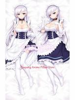 Dakimakura Anime pagalvės užvalkalas Belfast Azur Lane Kalėdinis dvipusis spausdintas pagalvės užvalkalas, apkabinantis kūną 40x120cm Peach Skin gray