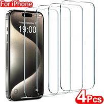 4Pcs Tempered Glass For iPhone 15 14 13 12 11 Pro Max Screen Protector For iPhone 6 7 8 Plus X XS Max XR Protective Glass Film iphone 11 gryna