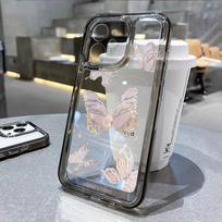 Clear Phone Case For iPhone 15 Pro Max Case iPhone 11 12 13 14 Pro XS Max XR X 7 8 15 Plus SE 2020 INS Butterfly Flower Cover For iPhone 14Pro Max white