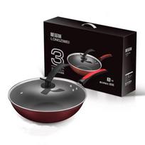 30 cm keptuvė Wok Nelipni keptuvė nerūdijančio plieno keptuvė Nelipni keptuvė korio nelipni dugnas keptuvė su stikliniu dangčiu 1 set