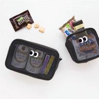 Cute Big Eyes Storage Bag Multifunctional Digital Bag Makeup Bag Washing Bag Wallet S pilka