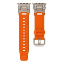 Rubber Strap For Apple Watch Band Ultra 2 1 49mm 45mm 44mm 42mm Soft Sport Band For iWatch Series 9 8 7 6 5 SE Bracelet Accessories For Apple watch 42mm orange