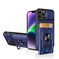Case For iPhone 15 14 13 12 11 Pro Max XR XS 8 7 Plus SE  Slide Camera Card Slot Military Grade Ring 360 Magnetic Back Cover iPhone 15 Pro Max