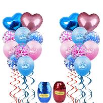 22 -Piece Set Of Gender Reveal Boy Or Girl First Birthday Party Balloon Decoration Photo Props 1 pink