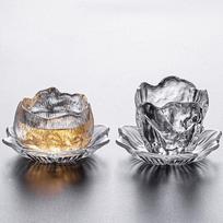 Sustorintas stiklinis puodelis Stiklinis arbatos puodelių rinkinys Gongfucha Style B gray