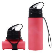 450ML Collapsible Water Bottle, Reuseable BPA Free Silicone Foldable Bottles Portable Hiking Cup For Outdoor Mountaineering Tour CHINA black