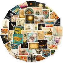 50Pcs World Map Stickers Travel Maps Stickers Aesthetic Trendy Vinyl Travel Stickers Laptop Waterproof Car Bicycle Suitcase 50pcs