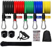 11pcs  Set Pull Rope  Resistance Bands  Portable Fitness Equipment  Ankle Strap  Chest Expander  Elastic Exercise Band 11pcs small hook black